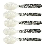 Handmade Pearl Spoon Set, 5 Pieces Mother of Pearl Spoons, Decorative Caviar Server Spoons for Caviar, Egg, Ice Cream, Coffee, Unique Spoon Set for Fine Dining and Serving