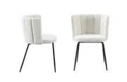 Amelia Boucle Beige Dining Chairs - Set of 2