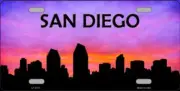 San Diego Silhouette Skyline Metal Novelty License Plate Tag for Car & Truck