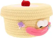 Milisten Cotton Rope Storage Basket with Lid Woven Design Organizer for Pet Food Snacks and Household Items Stylish and Spacious for Home and Kitchen Organization