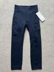 Lululemon Invigorate HR Crop 23” LW6BDVS TRNV True Navy Blue Size 4 Pockets New