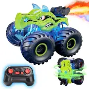 Dinosaur Remote Control Car,2.4 GHz RC 4WD Monster Truck with Light,Sound&Spray