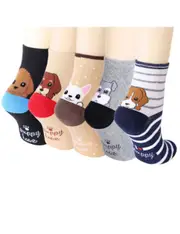 Novelty Socks Dog's Face on Socks (Back Face) 5 pairs