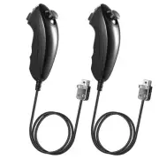 2 Pack Wii Nunchuck Controllers, Remote Jostick Nunchuk Replacement Gamepad C...