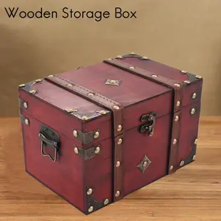 復古寶箱復古木製儲物盒仿古風格首飾收納盒首飾盒小飾品盒