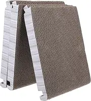 Toddmomy Foldable Triangular Cat Scratcher Board with Six Usable Sides Durable Cardboard Scratching Pad for Indoor Cats Multi Surface Use Doorway and Wall Furniture