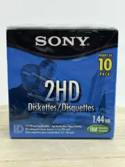 SONY 3.5" Floppy Diskettes 10 Pack IBM Formatted 1.44MB 2HD NIB