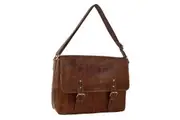 Pierre Cardin 15" Leather Business Laptop Bag Computer Bag in Cognac