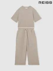 Reiss Oatmeal Finley 13-14 yrs Top And Trousers Lightweight Lounge Set (AB1710) | $140
