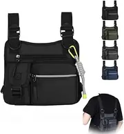 Outdoor Chest Bag for Men, Adjustable Zipper Multi-functional Tactical Chest Bag,Lightweight Hiking Climbing with Fixing Strap
