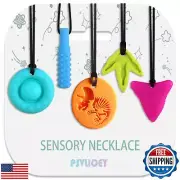 PSVLIOEY Chew Necklaces for Sensory Kids | 5PCS Sensory Toys Chewing Necklace
