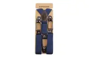 Adjustable Navy Wide 6 Button Hole Mens & Womens Suspenders