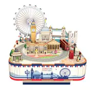 93pc Tonecheer London 3D Puzzle 140mm DIY Miniature Dollhouse Book Nook Kit 14y+