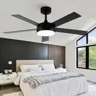 Ceiling Fans with Lights 48 Inch Black Ceiling Fan with Light and Remote Control