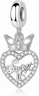 [QeenseKc] Sweet 16 Celebration Dangle Charm Happy Birthday Bead for Pandora Bracelet