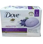 Dove Relaxing Beauty Bar Lavender Chamomile Moisturizing Soap 2 Pack 3.75oz ea.