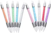 VICASKY 10pcs Dual Tipped Silicone Brushes for Easy Dotting Painting and Embossing Professional Salons and DIY Nail Art