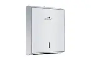 Dolphy Secure Lock Slimline Paper Towel Dispenser - White Stainless Steel, Wall Mounted, M/Z Fold Compatible, Lockable Design