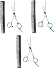 WRITWAA 3sets 2pcs Hair Cutting Tool Set Flat Scissors Hair Comb for Professional Barber Home Use Ergonomic Design Durable 2pcs*3