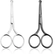 Pack of 2 Nose Hair Scissors, Safety Eyebrow Scissors, Nose Hair Trimmer for Men