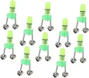 BESPORTBLE 10Pcs LED Fishing Bells Bite Alert Indicators for Fishing Rods Green Easy Clip Design for Freshwater Saltwater