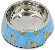 HugSmart Pet Dog Bowl, Melamine Stainless Pet Bowls, Cute Food and Water Dish with Non-Skid Silicone Base for Small and Large Pets (Dog Bowl Encourage, L)