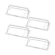 4 Pcs Clear Chafing Dish Cover Full Size Roll Top Bakery Pan Display Cover Cl...