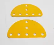 2 x Meccano Semi-Circular Plare in Crane Set yellow (214)