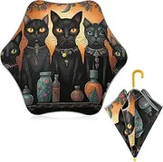 [ODAWA] Mystic Cat Orange Kids Umbrella J Handle Golf Stick Umbrella