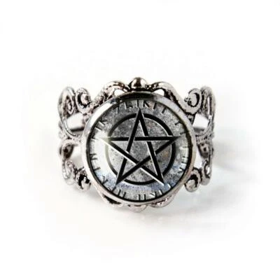 Cryptic Pentagram Gothic Occult Handmade Ring