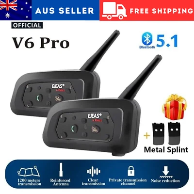 EJEAS V6 PRO Motorcycle Bluetooth Helmet Intercom Headset - Stay Connected