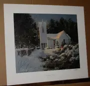 Morning Song by Les Didier Church Snow Cardinals Winter Birds Religious