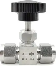 Adjustable Needle Valve O.D 10mm Tube Stainless Steel 304 Pressure Acid Proof Straight Card Set Crane Tool Parts