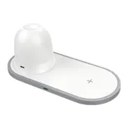 2 in 1 Wireless Qi Fast Charging Night Lamp Magnetic Suction Multi-protection Light Silver