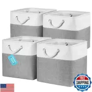 OrganiHaus 12x12 Cube Storage Bins 4 pack, Foldable Cube Storage Organizer w/