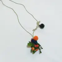 在飛比找蝦皮購物優惠-日系森林文藝鄉村色彩毛球植物水果蕾絲裝飾配件長繩項鍊