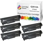 Cartridge Planet 5 Pack Compatible Toner Cartridge Replacement for HP Q2612A 12A (2,000 pages) for HP LaserJet 1010 1012 1015 1018 1020 1020 Plus 1022 1022n 1022nw 3015 3020 3030 3050 3050z 3052 305..