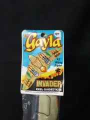 1980s Gayla Sky INVADER Keel Guided Plastic Kite 113, 42" Military Fighter Jet