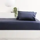 Park Avenue Long Single 500TC Bamboo Cotton Sheet w/ 2x Pillowcases Set Indigo