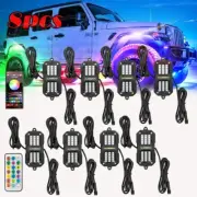 8x RGB LED Rock Underglow Light Wheel Well Lamp App&Remote Control For Cars Boat