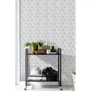 Squiggly circles pattern minimalistic black and white simple scandinavian style