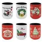 6x Christmas Stubby Stubbie Holders Beer Bottle Drink Can Cooler Santa