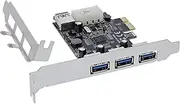 InLine 76662D Interface Card 3X+1x USB 3.2 Gen.1 PCIe Molex Compatible 4-Pin Power Connector with Low Profile Bracket