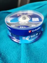 Verbatim BD-R 25GB 6X Blu-ray Recordable Media Disc- 25 Pack Spindle New, Sealed