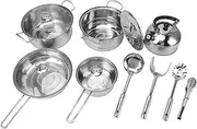 14 Piece Pots and Pans Set, Nonstick Stainless Steel Cookware Set with Stay Cool Handles, Oven & Dishwasher Safe Kitchen Cookware Set for Induction, Electric and Gas Cooktops