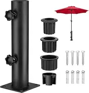JUMXSRLE Deck Mount Umbrella Holder, Adjustable Diameter Heavy Duty Steel Outdoor Umbrella Base, Umbrella Deck Mount, Outdoor Umbrella Stand for Patio Table, Balcony, Decks, Docks