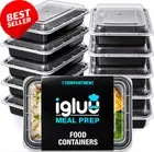 10-Pack BPA-Free Meal Prep Containers 28oz Airtight Microwave Freezer Safe