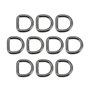 10 Pcs D Ring Buckle 0.8" Semi-Circular D-Rings Black for Bags Belts Craft DIY