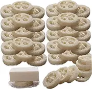 Natural Loofah, 50pcs Organic Loofah Slices, Natural Loofah Sponges, Natural Loofah Soap for Soap Making or Soap Dish