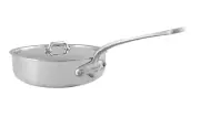 Mauviel M'URBAN 3 Saute Pan With Lid, Cast Stainless Steel Handle, 3.2-Qt